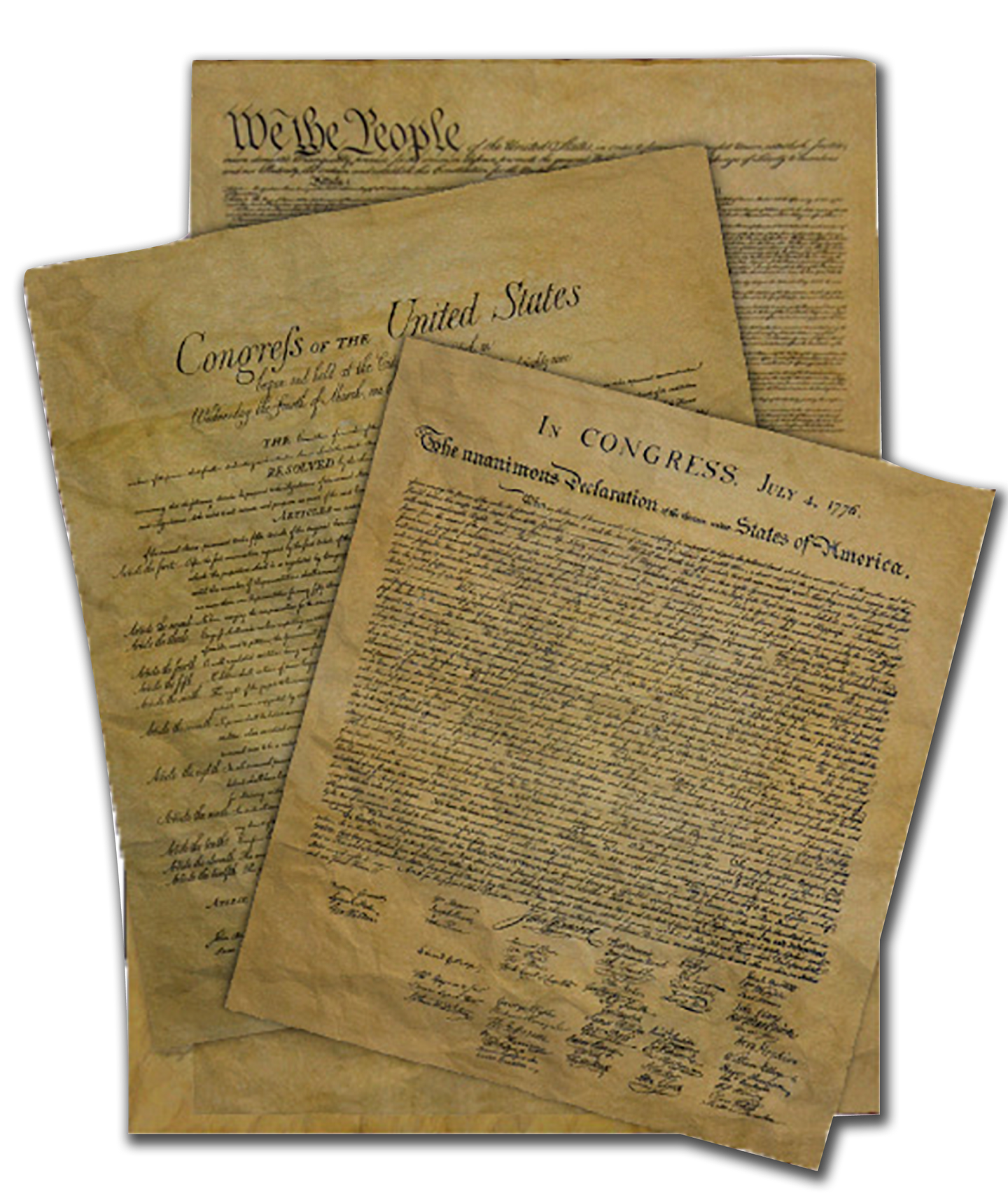 Declaration of Independence, Bill of Rights, United States Constitution