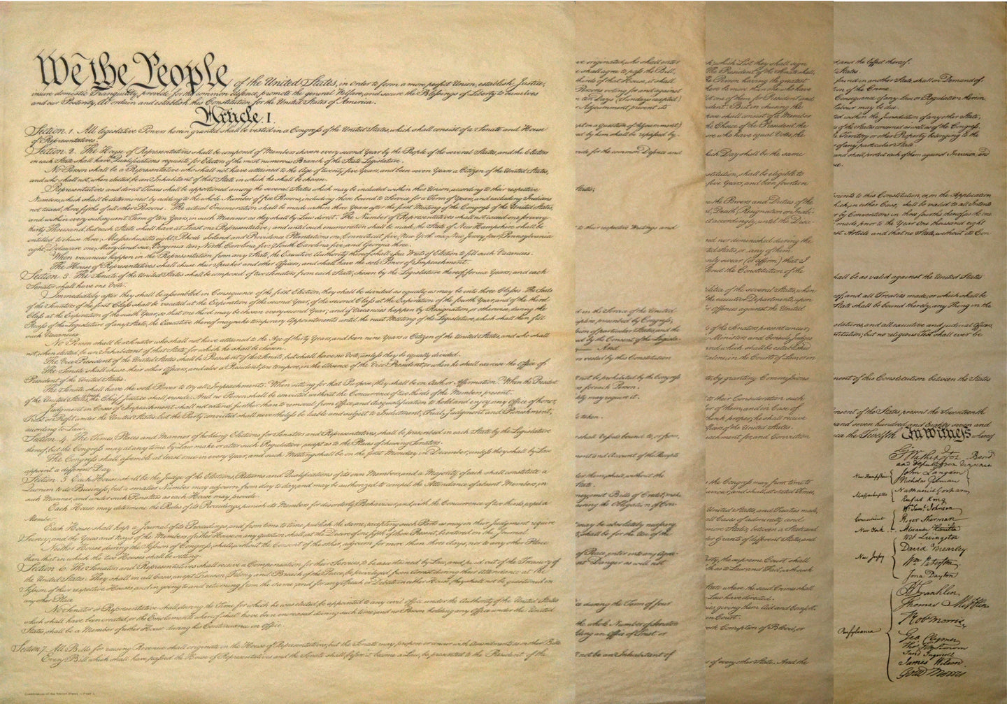 The Original 4 Page U. S. Constitution 23 x 29 –
