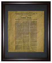 The Definitive Treaty between the United States and Great Britain - 1783, Framed