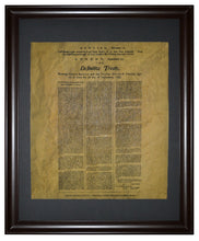 The Definitive Treaty between the United States and Great Britain - 1783, Framed