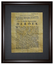 Loyalist Soldier Recruiting Poster, 1777, Framed