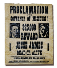 Jesse and Frank James Wanted Poster