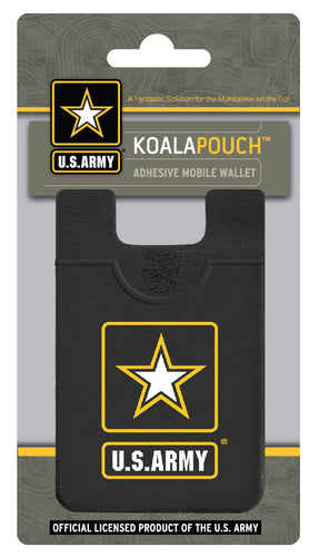 Officially Licensed United States Army Koala Pouch, adhesive mobile wallet.