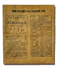 Reprint of two pages from Poor Richard's first Almanac - 1733
