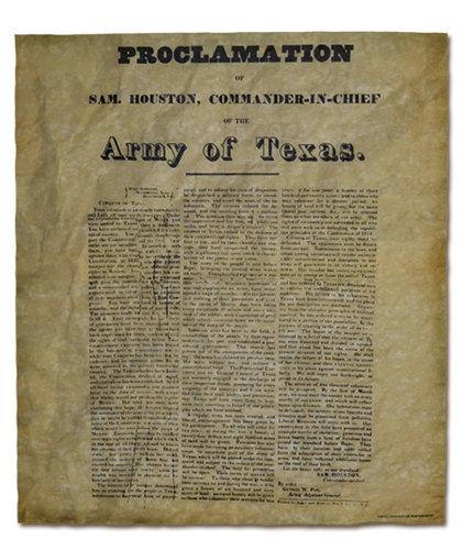 The Proclamation of Sam Houston