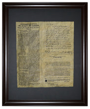 The Proclamation of Texas, Calling Texans to arms, Framed