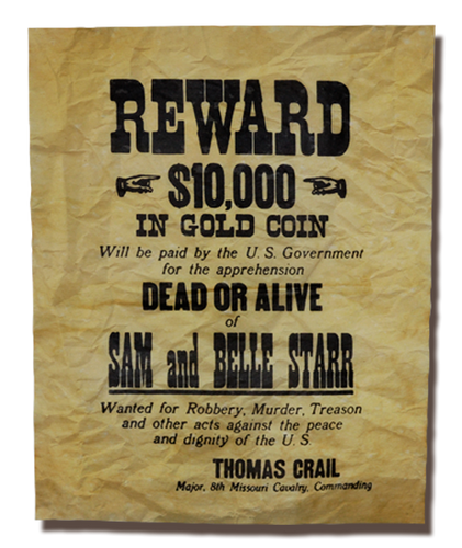 Sam and Belle Star Wanted poster