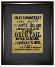 Bucktail Rifle Brigade Recruitment Poster, Framed