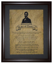 Abraham Lincoln Rules of Conduct, Framed