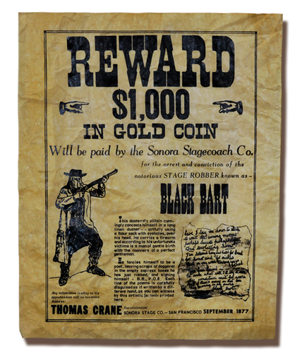 Black Bart Wanted Poster