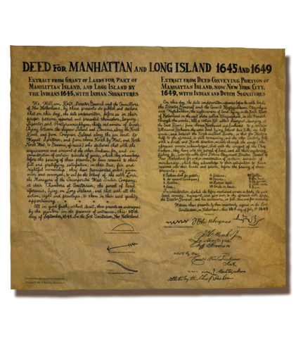 Deed For Manhattan And Long Island 1645 and 1649