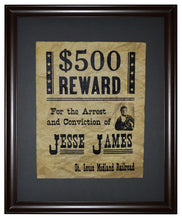 Jesse James Wanted Poster, Framed