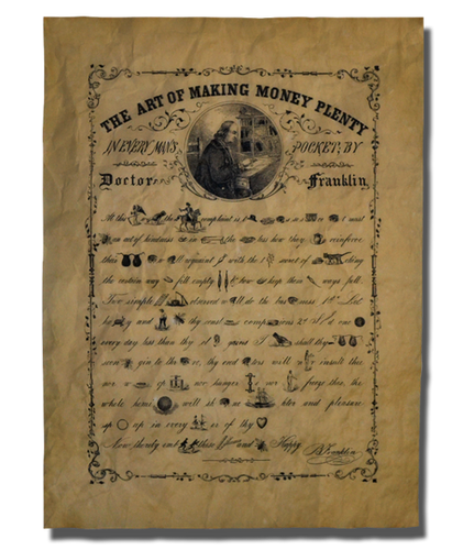 Benjamin Franklin; The Art of Making Money Plenty - 1854