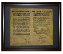 Deed For Manhattan And Long Island 1645 and 1649, Framed
