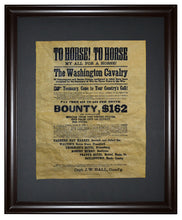The Washington Cavalry Recruitment Poster - 1862, Framed